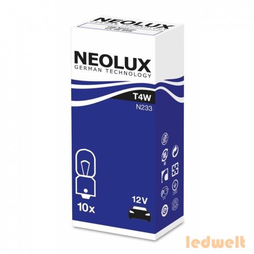 Neolux Standard N233 T4W 12V jelzőizzó 10db/csomag
