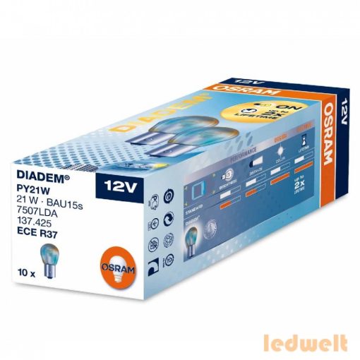Osram Diadem 7507LDA PY21W BAU15s jelzőizzó 10db/csomag