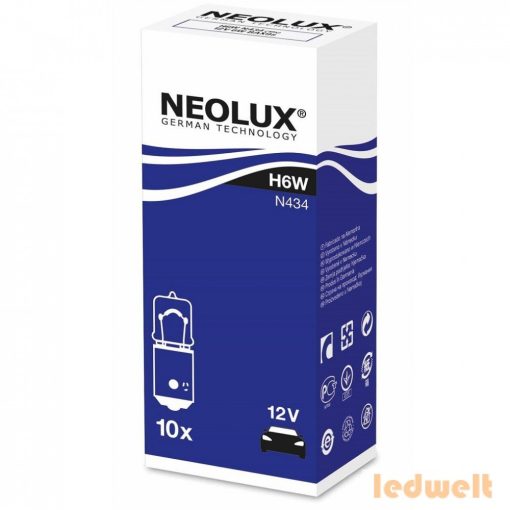 Neolux N434 H6W 12V jelzőizzó 10db/csomag