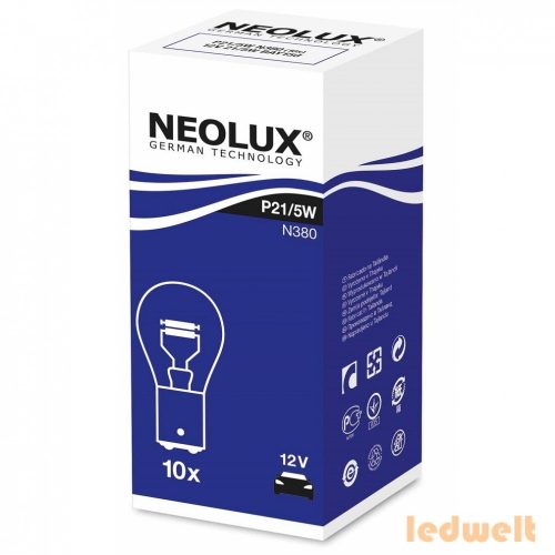 Neolux N380 P21/5W BAY15d 12V jelzőizzó 10db/csomag