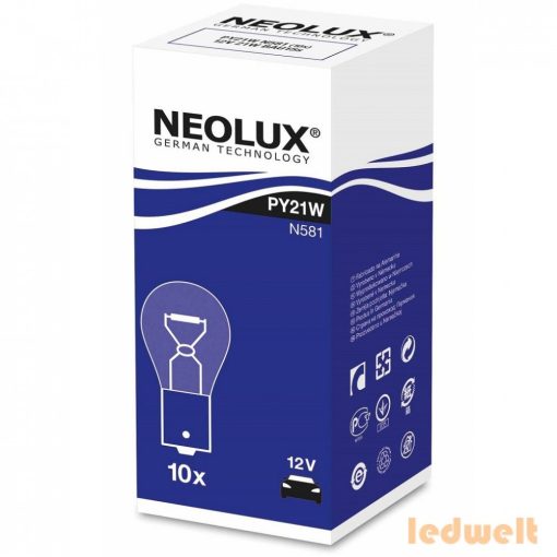 Neolux N581 PY21W 12V jelzőizzó 10db/csomag