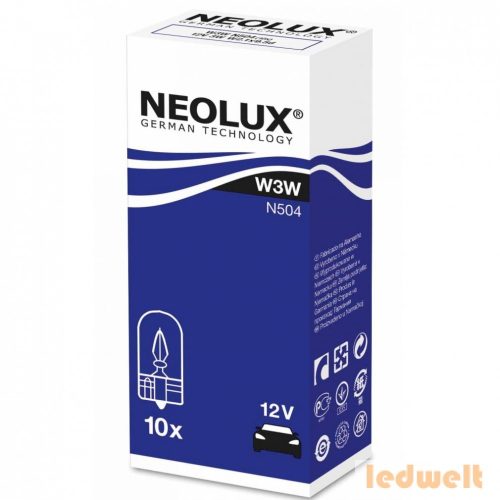 Neolux N504 W3W 12V műszerfal izzó 10db/csomag