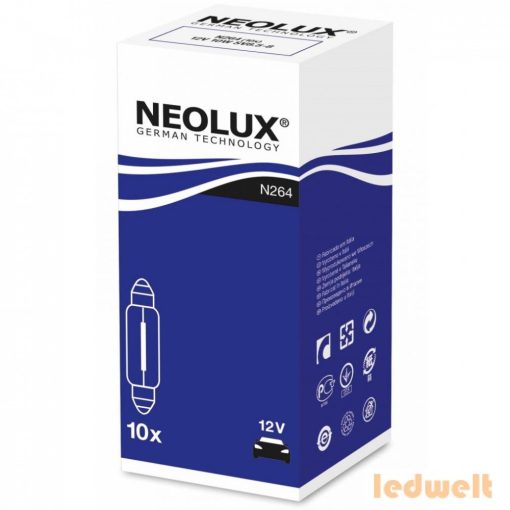 Neolux Standard N264 C10W 12V 41mm szofita izzó 10db/csomag