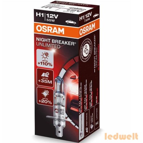  Osram Night Breaker UNLIMITED H1 izzó 64150NBU +110%  1db/doboz 