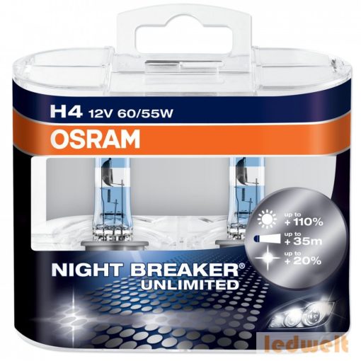 Osram Night Breaker Unlimited 64193NBU H4 izzó +110% 60/55W 2db/csomag
