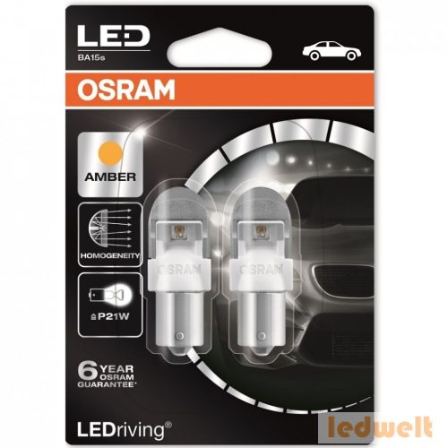 Osram LEDriving Premium 7556YE-02B BA15s Amber P21W 2db/bliszter