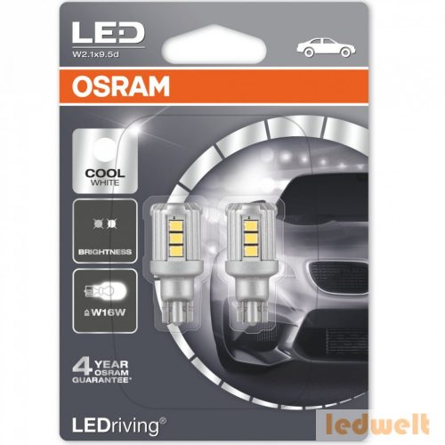 Osram LEDriving Standard 9212CW-02B W2,1x9,5d Cool White W16W izzó (921) 2db/bliszter