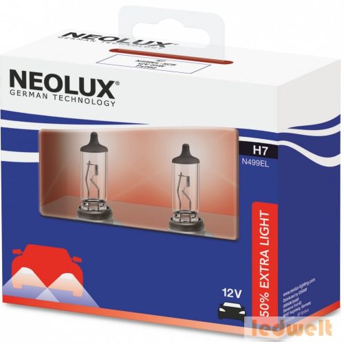 Neolux Extra Light N499EL-SCB H7 izzó 12V +50% 2db/csomag