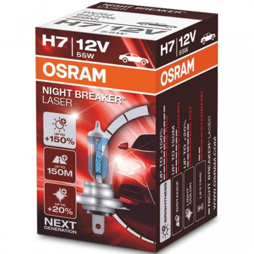 Osram Night Breaker Laser H7 izzó +150% dobozos 1darabos