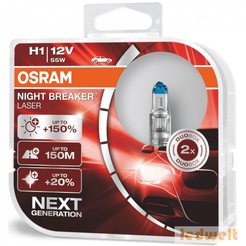 Osram Night Breaker Laser H1 izzó +150% 2db/csomag 