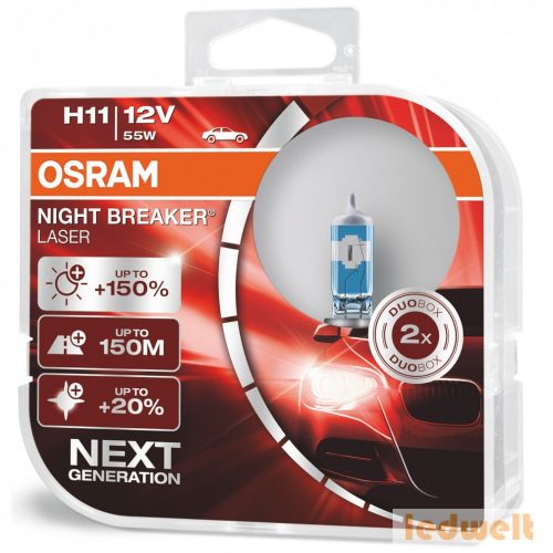 Osram Night Breaker Laser H11 izzó +150% 2db/csomag