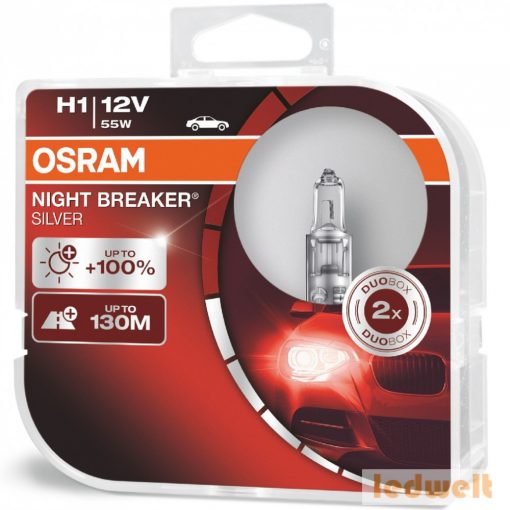 Osram Night Breaker Silver H1 izzó +100% 2db/csomag