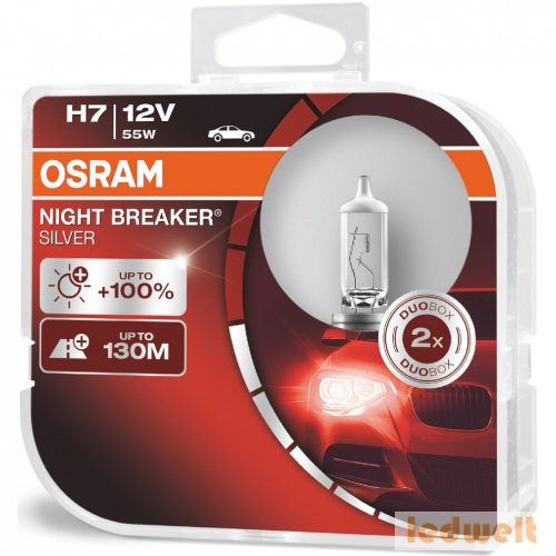 Osram Night Breaker Silver H7 izzó +100% 2db/csomag