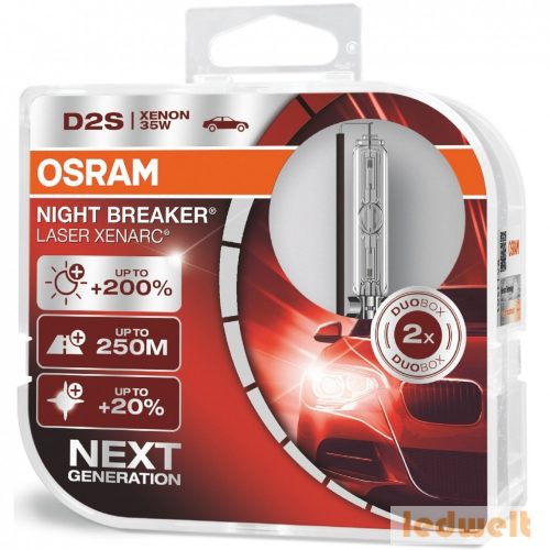  Osram Xenarc Night Breaker Laser 66240XNL D2S +200% xenon izzó - 1 év garancia 2db/csomag 
