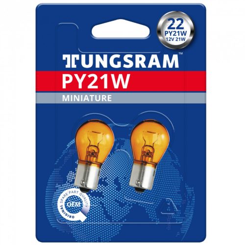 Tungsram Original 1056 PY21W izzó sárga jelzőizzó 2db/bliszter 93088263