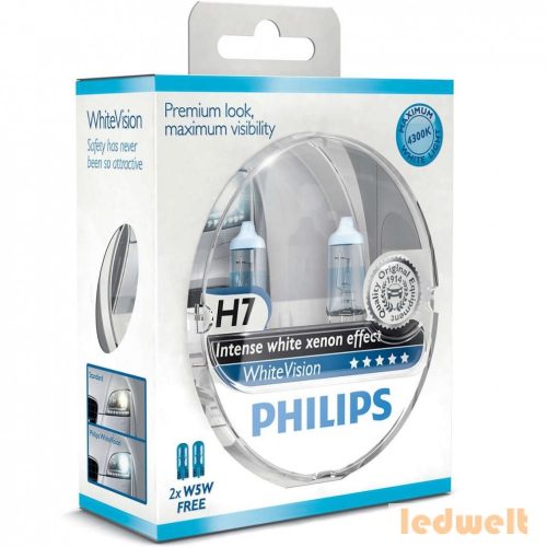 Philips WhiteVision +60% H7 izzó 4300K 12972WHVSM 2db/csomag