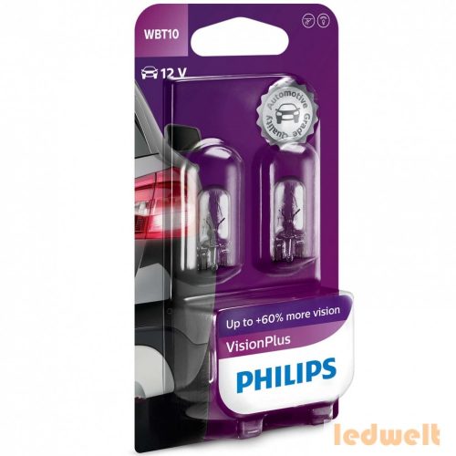 Philips Vision Plus +60% W5W izzó 12040VPB2 2db/csomag 