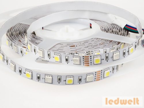  RGB LED szalag szett beltéri: 5 méter RGB+hideg f.+vezérlő+táp