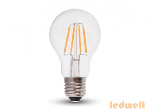 V-TAC E27 Filament LED lámpa 4 Watt (300°) - A60 meleg fehér
